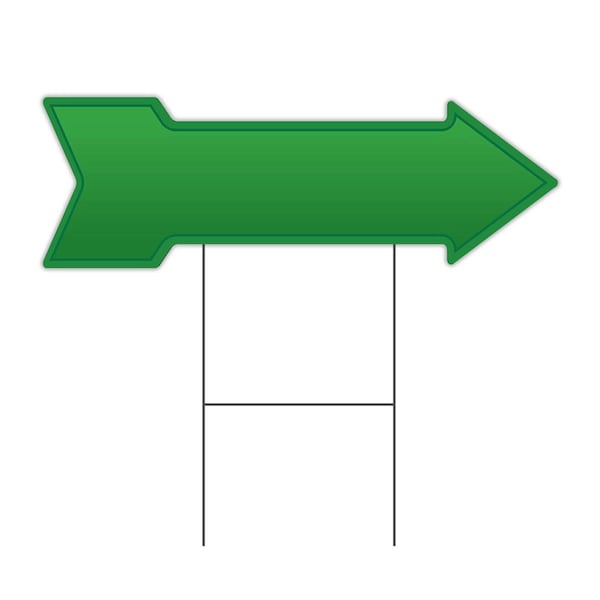 Amistad 12 x 36 in. Corrugated Plastic Single Sided Arrow Sign - Green AM2679831 - main